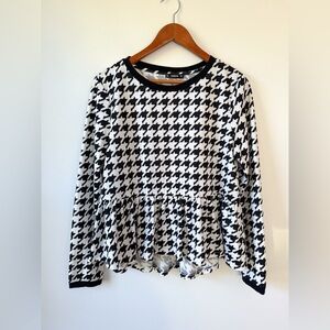 Houndstooth Peplum Top